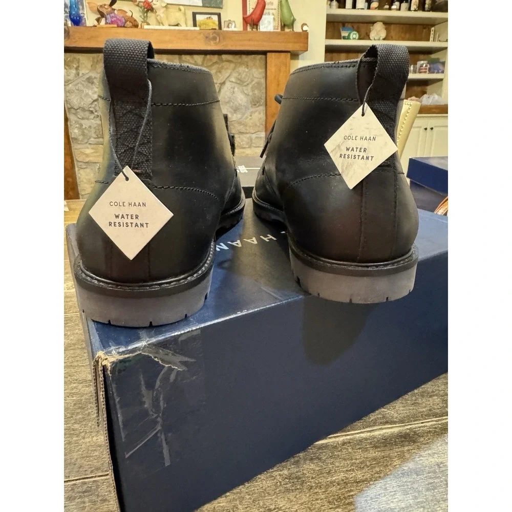 Cole Haan Men's Midland Lug Chukka Boot Black Gray Size 12 Leather